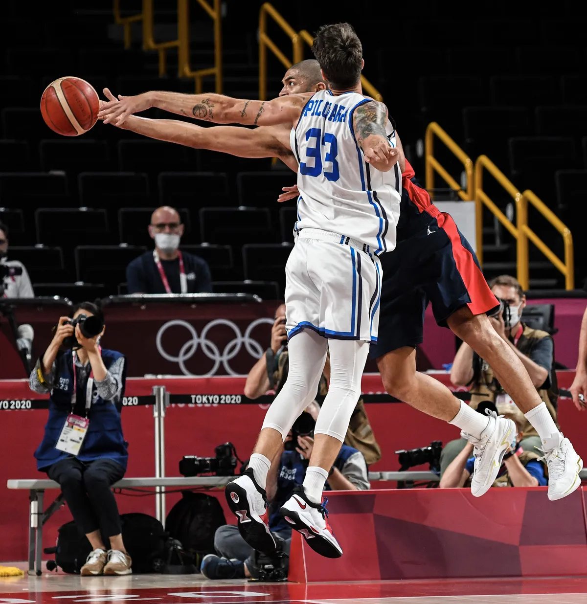 Achille Polonara, Nicolas Batum, italy – france, at the Games of the XXXII Olympiad, Tokyo